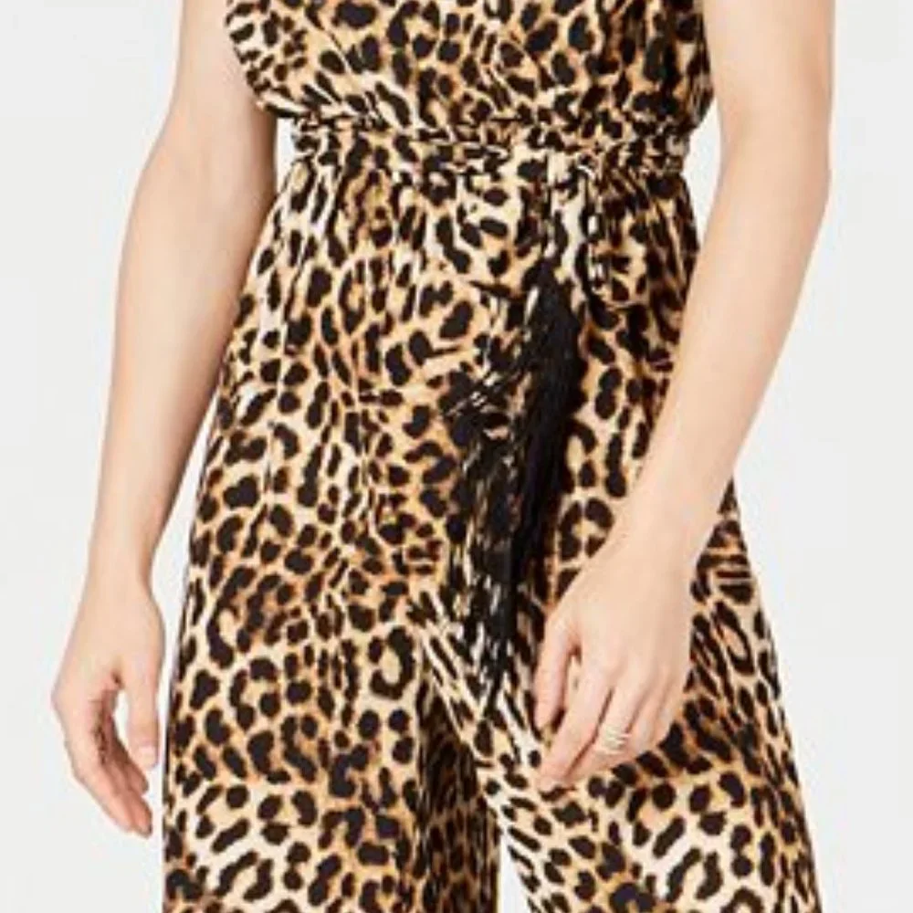 NWT INC Leopard Print Jumpsuit, size 4 - Picture 7 of 7